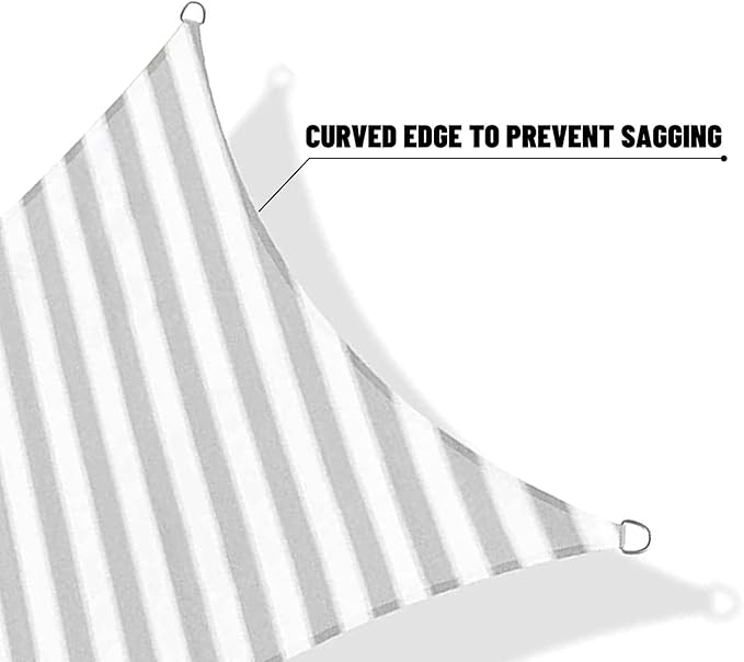 SUNNY GUARD Sun Shade Sail 16'x16'x16' Triangle Grey-White UV Block Sunshade - Image 7