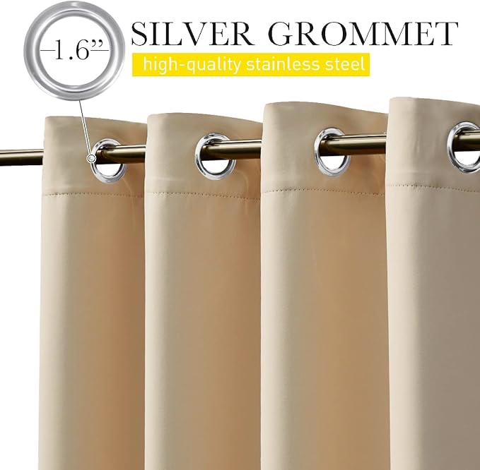 NICETOWN 2 Panels Outdoor Patio Curtains Windproof & Waterproof, Top & Bottom - Image 5