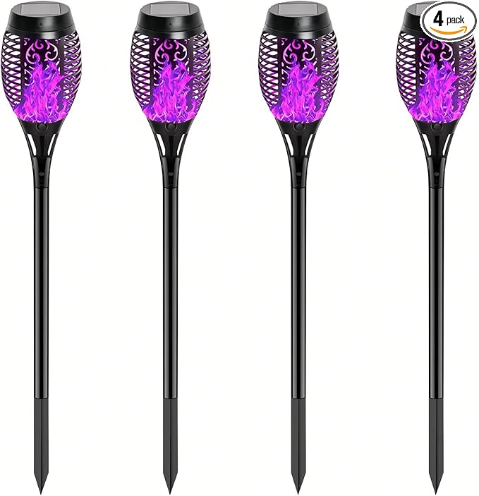 4 Pack Outdoor Solar Flame Light, Solar Lights Outdoor by Unknown