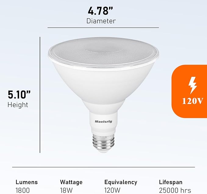 PAR38 LED Flood Light Bulbs Outdoor, Daylight 5000K, Dimmable Weatherproof LED - Image 6