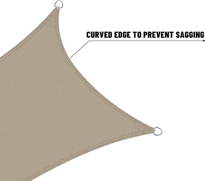 LOVE STORY Right Triangle 7'x14'x15.7' Waterproof Sun Shade Sail Canopy UV Block - Image 7