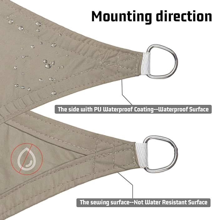 LOVE STORY Triangle 18'x18'x18' Waterproof Sun Shade Sail Canopy UV Block - Image 3