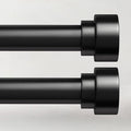 2 Pack Curtain Rods for Windows 66 to 120, 1 Inch Black Adjustable Heavy Duty by TimeForest