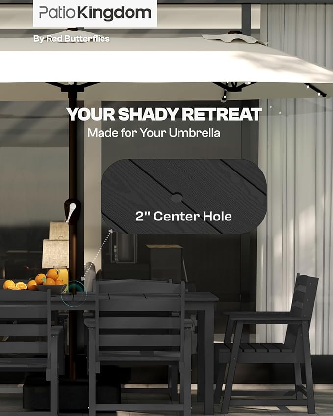 5-Piece Black Outdoor Dining Set - Image 2
