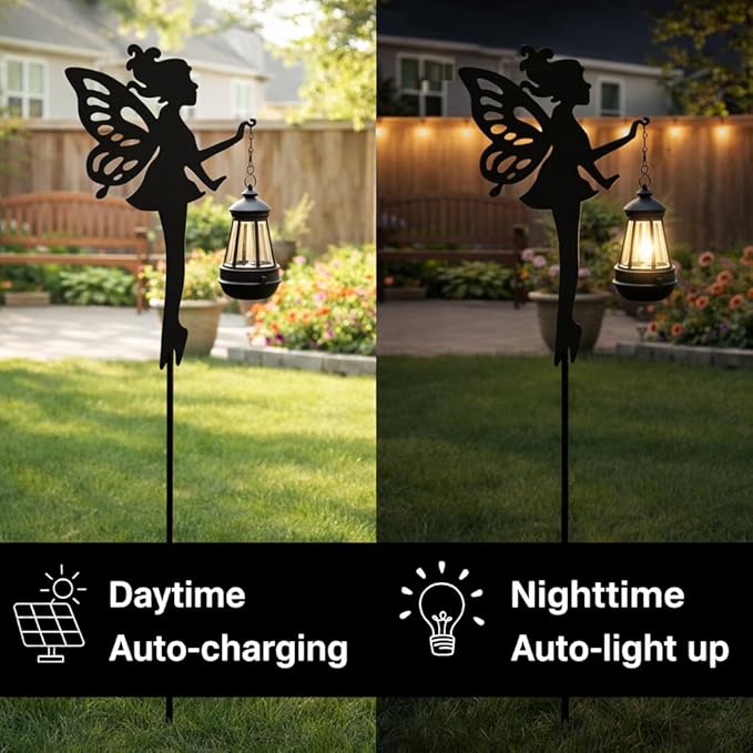 Solar Fairy Garden Lights Outdoor – Spring Decorations Yard Ornaments, - Image 4