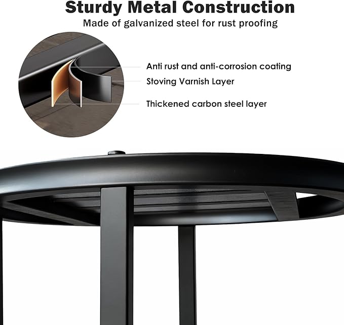 Plant Stand Indoor Outdoor, 13 Inch Tall Metal Plant Stands Riser, Heavy Duty - Image 3