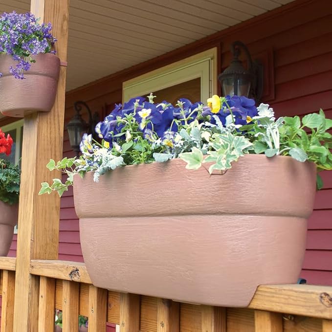 Bloomers Railing Planter with Drainage Holes- 24” W- Sage Green - Image 7