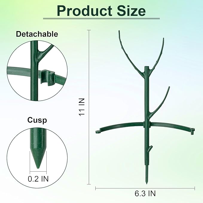 9 Pcs Plant Support Stakes & Plant Cage Support Rings, Plant Supports - Image 2