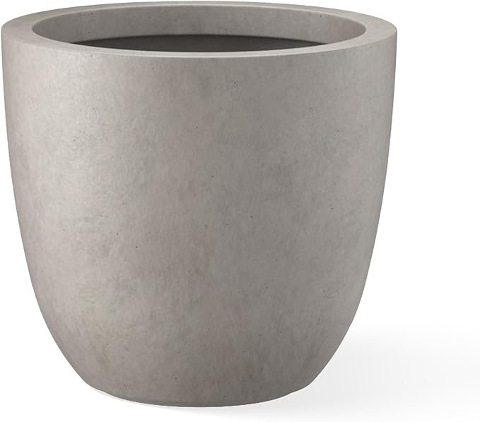 Kante 14 Inch Dia Round Concrete Planter, Indoor Outdoor Large Plant Pot by Kante