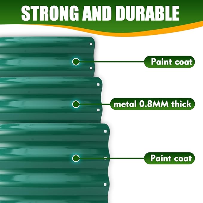 17" Tall Elevated Round Metal Rised Garden Bed- 3.3'x3.3' in Size and 0.8MM - Image 4