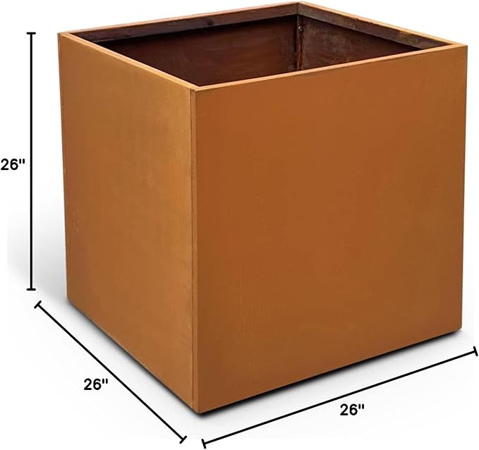 Corten Steel Planter Box Metal Square Planters 26 Inch Steel Large Outdoor - Image 10