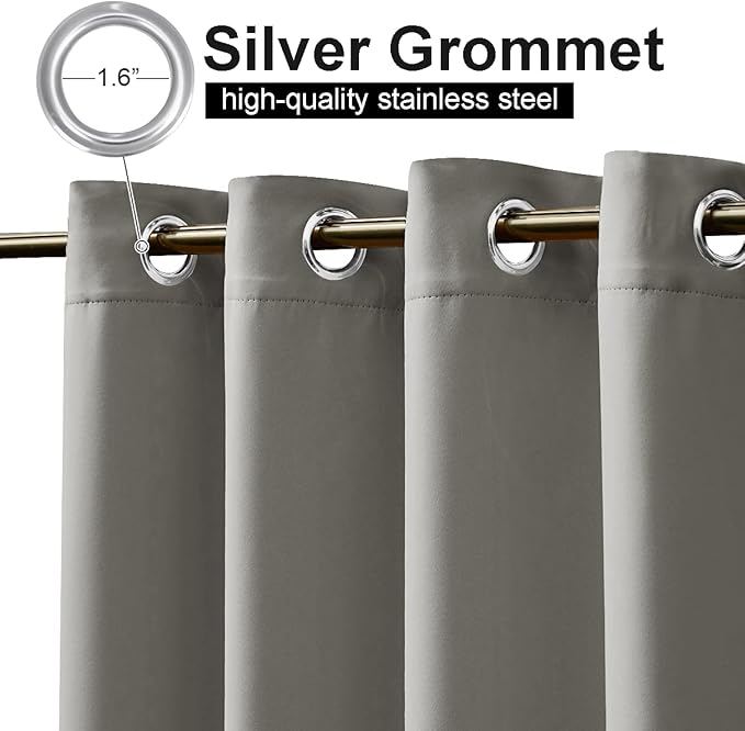 NICETOWN Bedroom Curtain for Patio Room Darkning, Thermal Insulated Rustproof - Image 2
