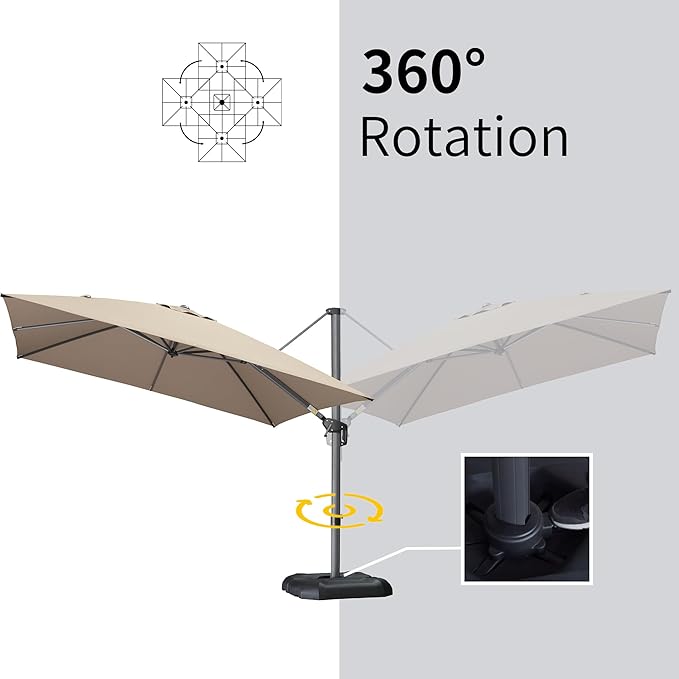 PURPLE LEAF 10' X 13' Patio Umbrella Outdoor Cantilever Rectangle Umbrella - Image 5