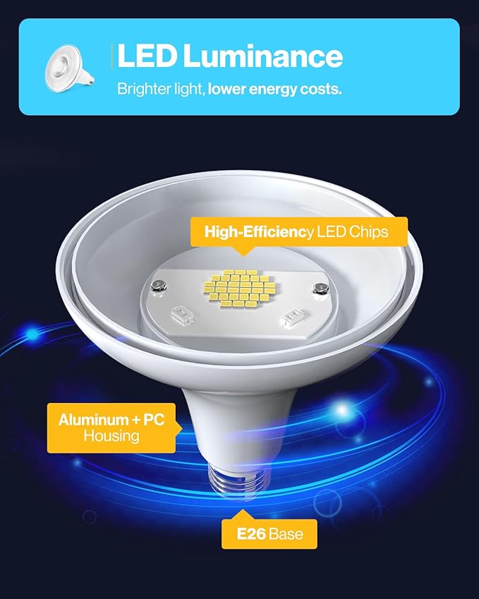Sunco 24 Pack PAR38 LED Flood Light Outdoor Bulb, Waterproof Bright Dimmable - Image 3