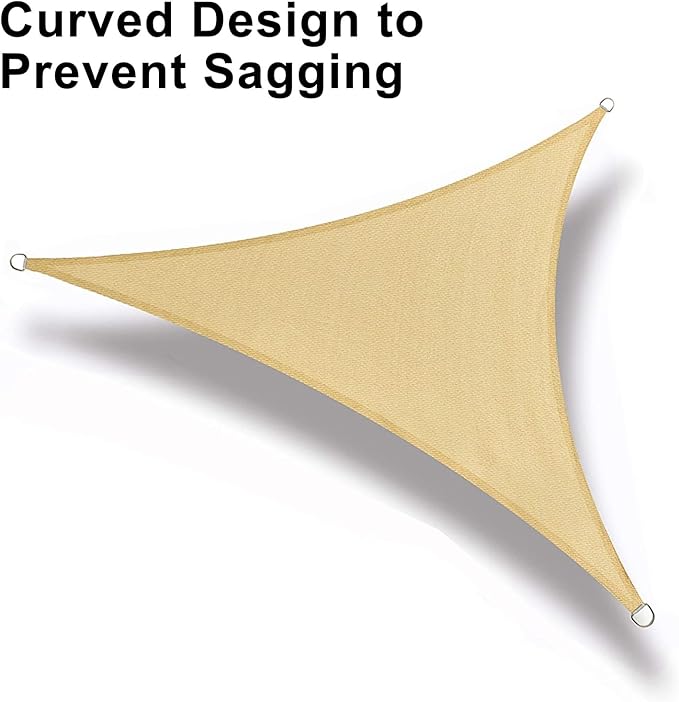 LOVE STORY 16' x 16' x 16' Triangle Sand Sun Shade Sail Canopy Sunshade UV Block - Image 6