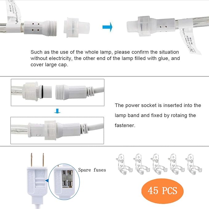 150ft LED Rope Lights Outdoor, 1080 LED Connectable and Flexible Tube Lights - Image 4