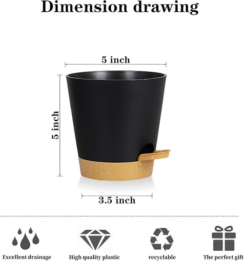 5 Pack 5 inch Self-Watering Pots, African Violets Planter - Image 2
