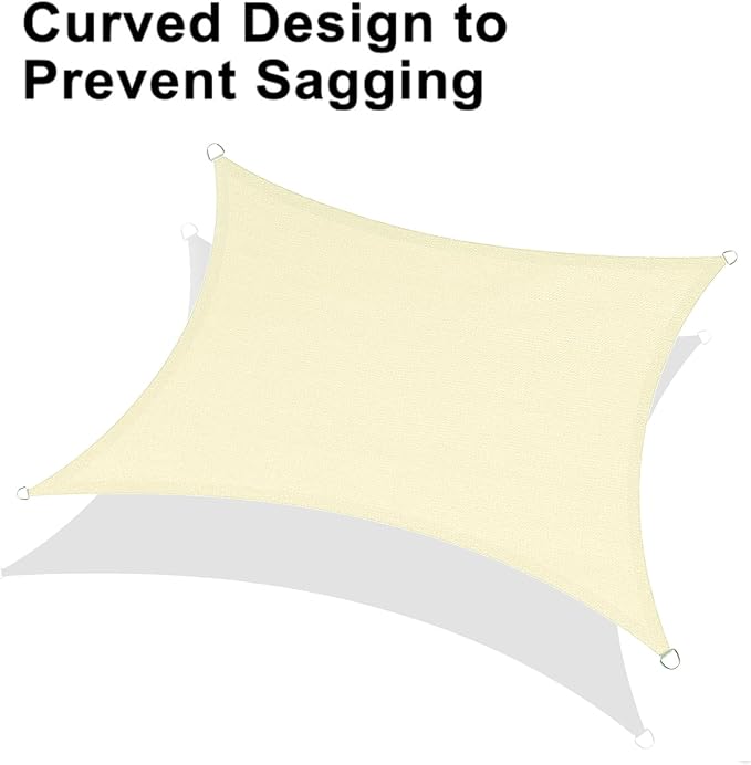 LOVE STORY Custom Size 6'x6' Butter Cream Sun Shade Sail Rectangle UV Block - Image 6