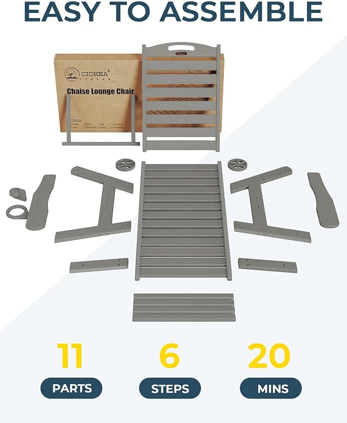 Outdoor Chaise Lounge Chair Set of 2, Patio Lounge Chairs - Image 7