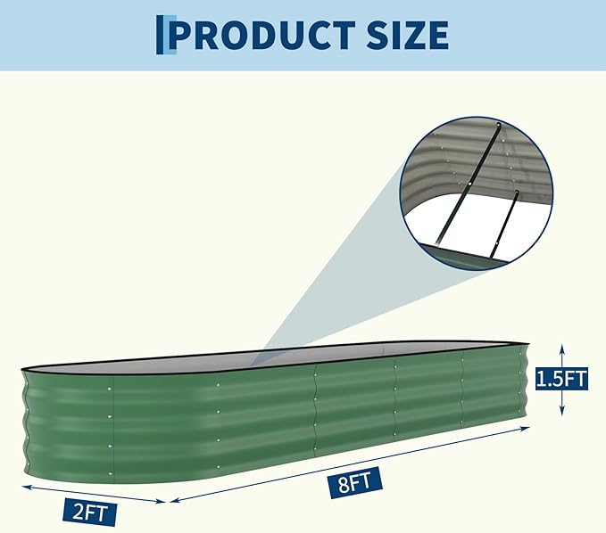 Garvee 2 Pack Galvanized Raised Garden Beds - Image 8