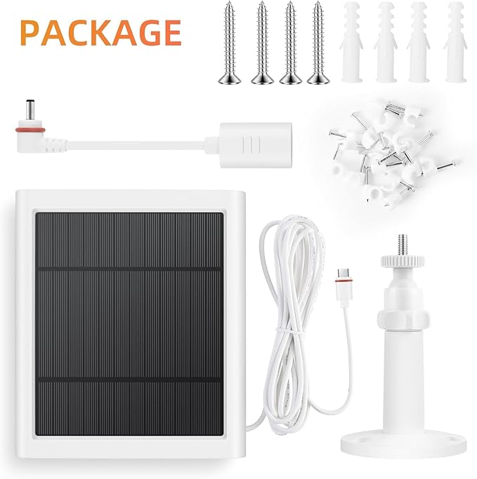 IP65 Solar Panel for Rings Camera White 3pack 4W Solar Charger Compatible - Image 3