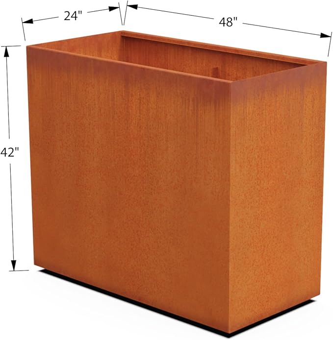 PLANTERCRAFT Corten Steel Planter Rectangle Outdoor Metal Garden Box Heavy Duty - Image 5