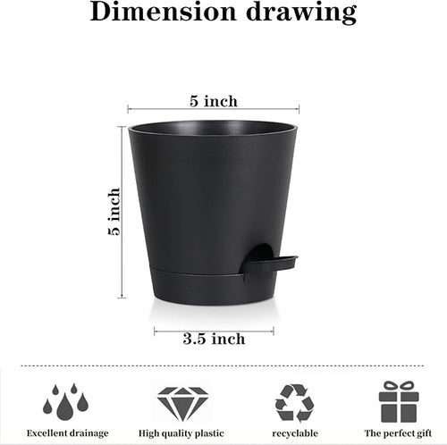5 Pack 5 inch Self-Watering Pots, African Violets Planter - Image 2