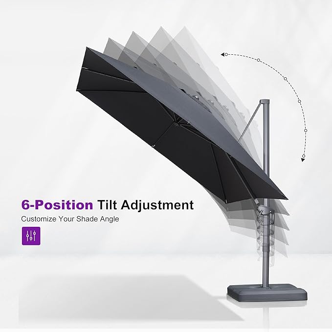 PURPLE LEAF 10' X 13' Rectangle Patio Umbrella - Image 7