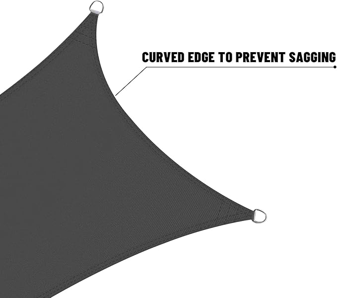 LOVE STORY Right Triangle Triangle 7'x7'x9.9' Waterproof Sun Shade Sail Canopy - Image 8