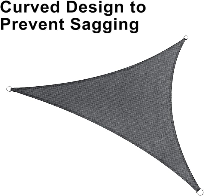 LOVE STORY Custom Size 13'x13'x18.4' Dark Grey Sun Shade Sail Right Triangle - Image 6