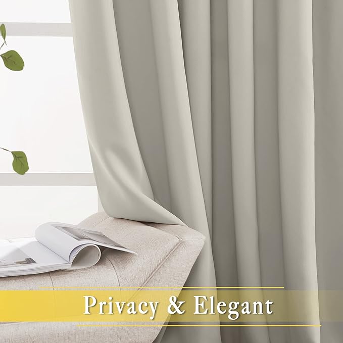 NICETOWN Blackout Curtains 72 inches Long, Grommet Privacy Window Treatment - Image 4
