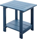Double Adirondack Outdoor Side Table Weather Resistant, Outdoor Rectangular by Meluvici