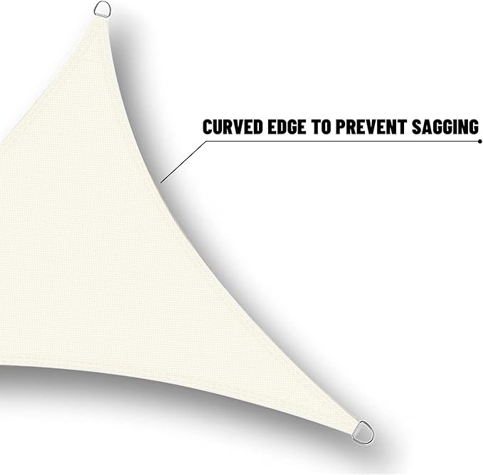 SUNNY GUARD Waterproof Sun Shade Sail 7'x10'x12.2' Cream Right Triangle UV - Image 5