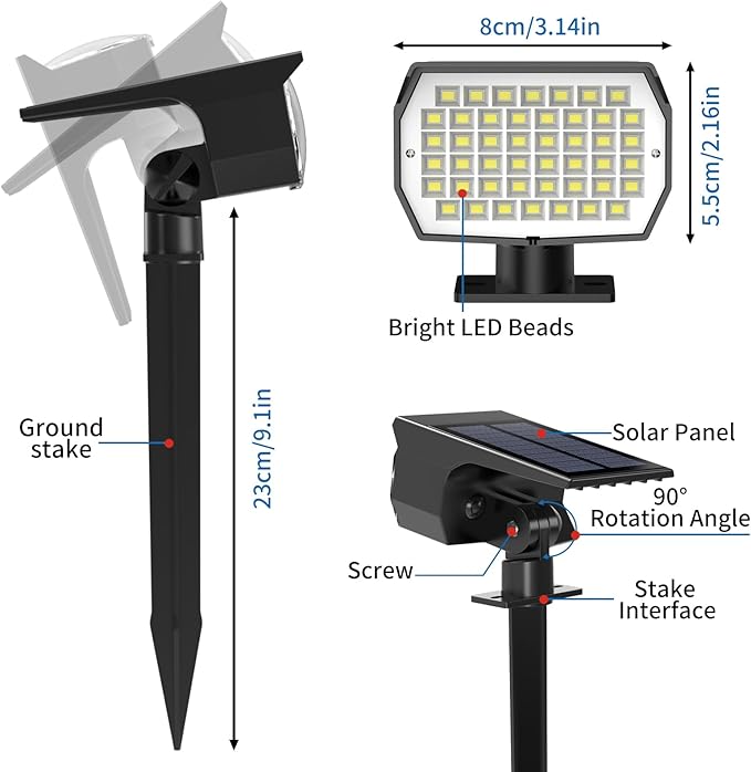 Solar Spot Lights Outdoor 10 Pack, Solar Landscape Spotlights Waterproof - Image 6