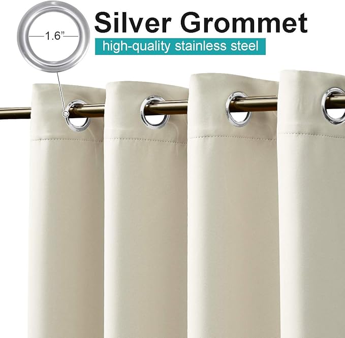 NICETOWN Outdoor Patio Curtain W66 x L95, Waterproof & Weatherproof Drapes - Image 2