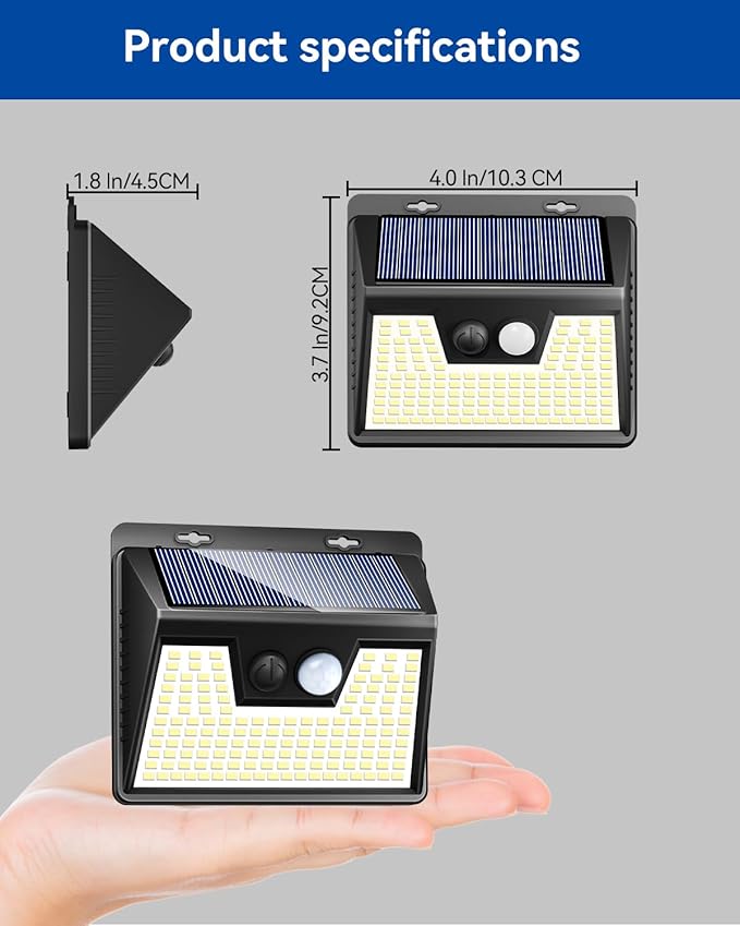 Peasur Solar Lights Outdoor Waterproof, 3 Modes Solar Powered Fence Security - Image 8