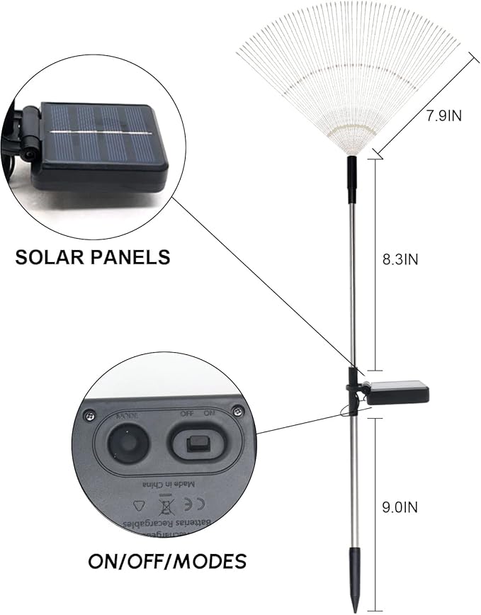 Solar Garden Lights Solar Firework Light Outdoor Waterproof 2 Pack Solar - Image 8