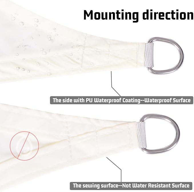LOVE STORY Rectangle 9'x16' Waterproof Sun Shade Sail Canopy UV Block - Image 3