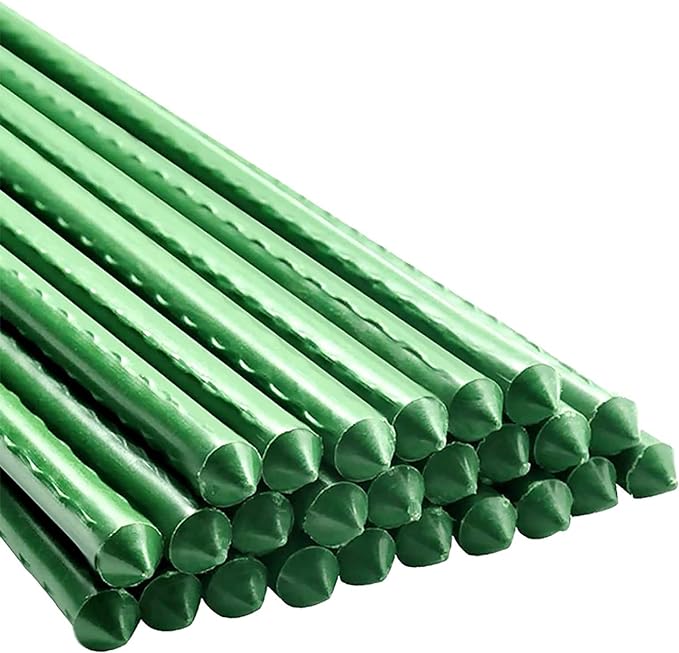 Garden Plant Stakes 36 Inch 3Ft Steel Plant Stick Support, 25 Pack Tomato Stakes by Xuwzenkl