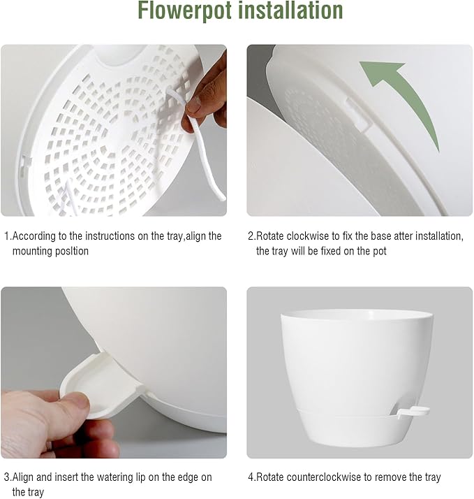 8 inch Self Watering Pots, Plant Pots - Image 4