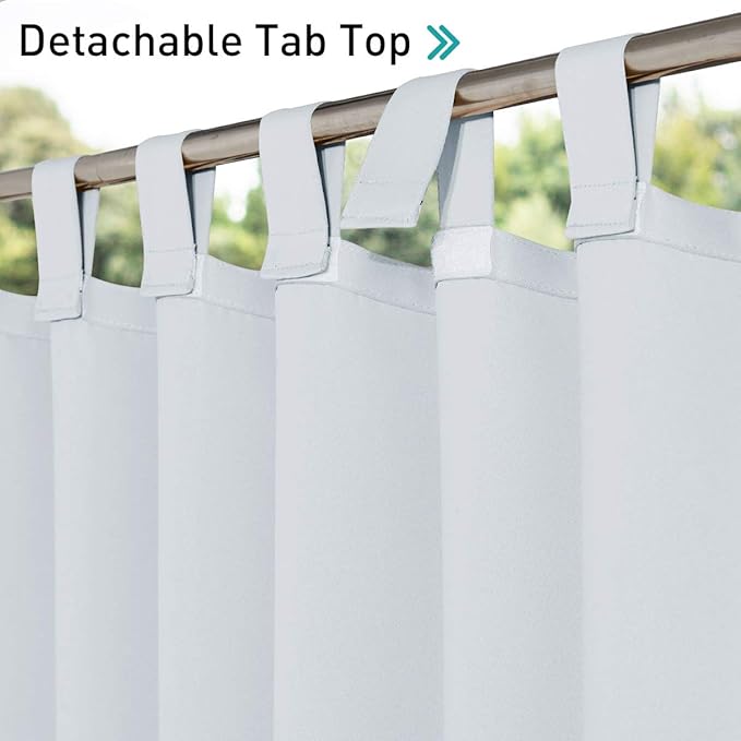NICETOWN 2 Panels Patio Curtainss Outdoor Waterproof - Image 3