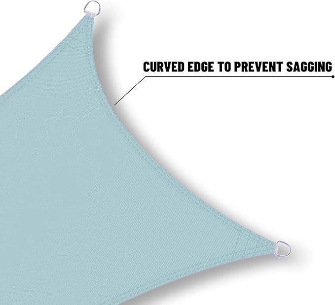 SUNNY GUARD Waterproof Sun Shade Sail 8' x 10' Sky Blue Rectangle UV Block - Image 4