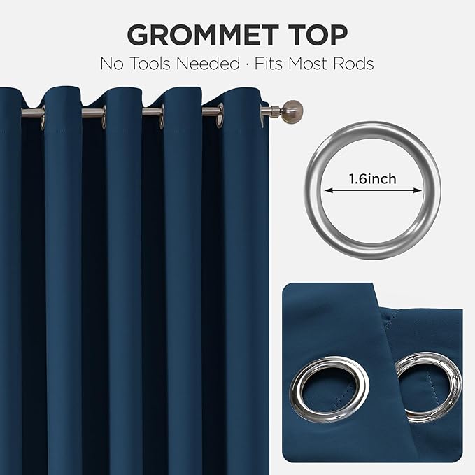 Joydeco Blackout Door Curtain for Doorway Privacy 108 Inches Long, Grommet - Image 9