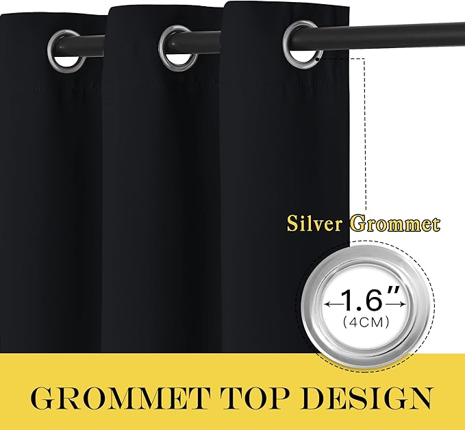 NICETOWN Black Out Curtains 63 inch Long - Image 3
