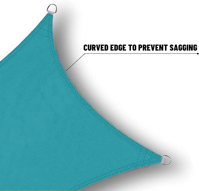 SUNNY GUARD Waterproof Sun Shade Sail 10' x 10' Turquoise Blue Rectangle UV - Image 4