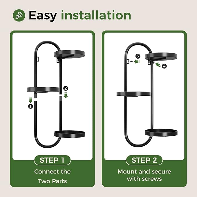 Wall Plant Holder 3 Tier Window Plant Shelves Metal Plant Wall Hanger - Image 6