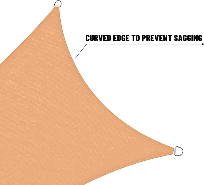 SUNNY GUARD Custom Size 10'x18'x20.6' Peach Fuzz Sun Shade Sail Right Triangle - Image 7