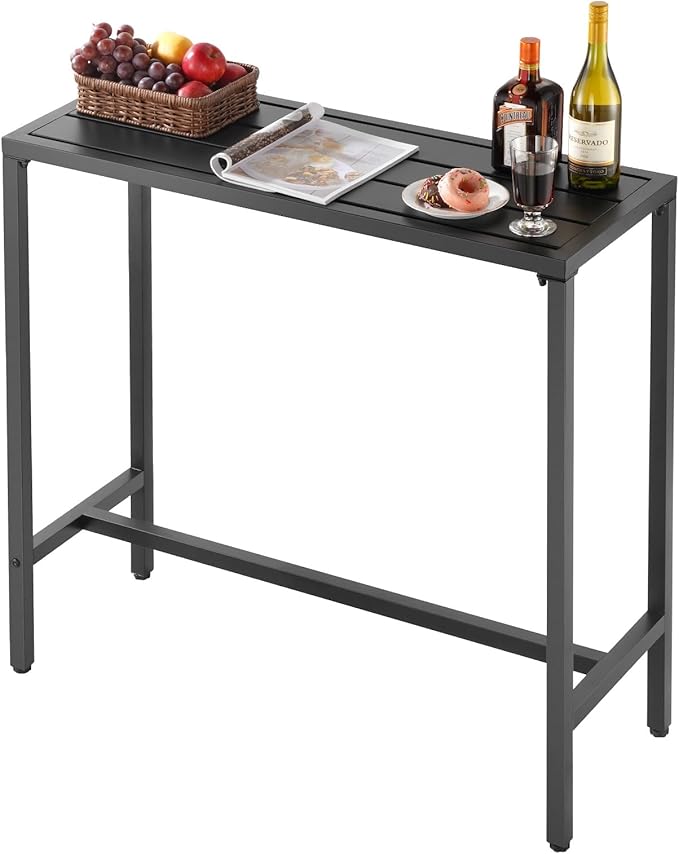 VEVOR Outdoor Bar Table, 39.4 x 15 in Patio Bar Table, Waterproof Top & Sturdy by VEVOR