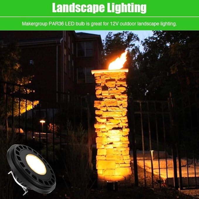 PAR36 LED Landscape Light Bulb 7W, 12V Low Voltage Lighting, Waterproof - Image 5