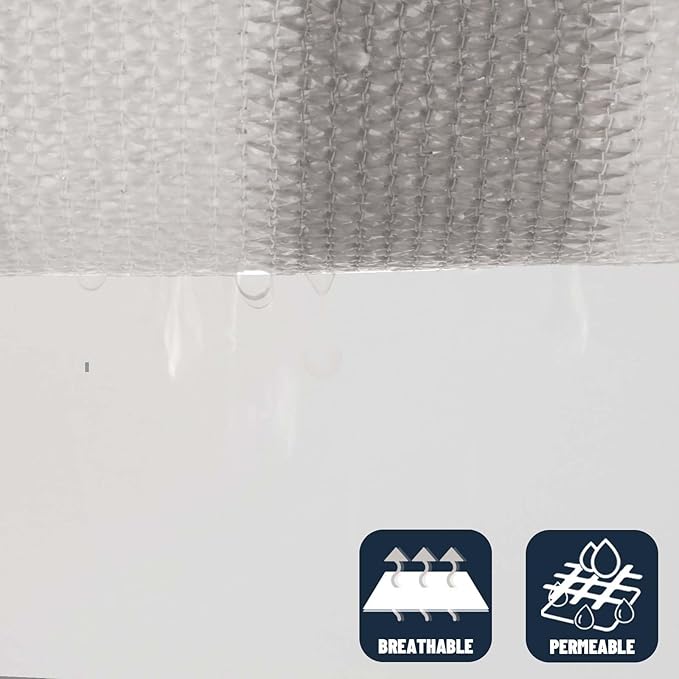 SUNNY GUARD Sun Shade Sail 10' x 13' Rectangle Grey-White UV Block Sunshade - Image 7